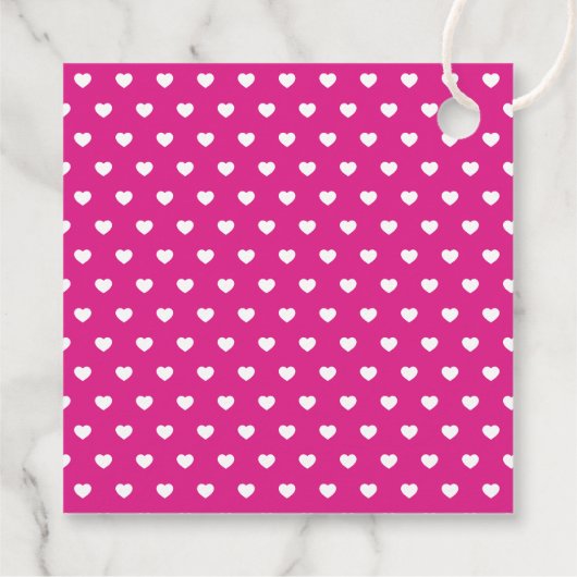 Neonrosa Valentinstag Geschenkanhänger (Rückseite)