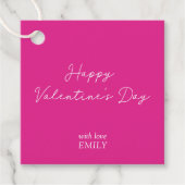 Neonrosa Valentinstag Geschenkanhänger (Vorderseite)