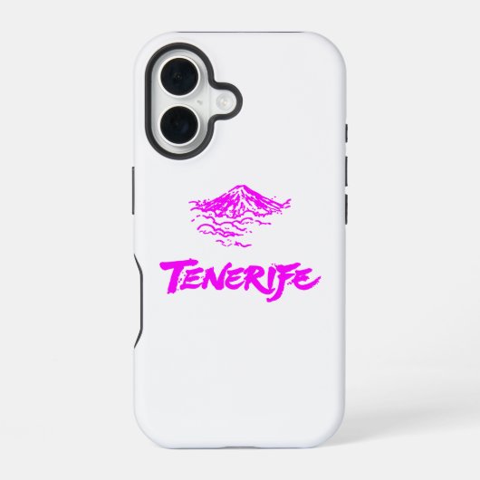 Neonrosaer Mount Teide Teneriffa Vulkan iPhone 16 Hülle (Rückseite)