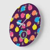 NeonRosen-Uhr Große Wanduhr (Winkel)