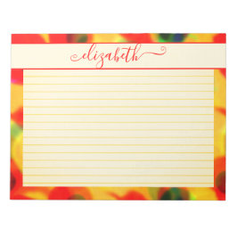 Neonrot und Gelb Abstrakte Wasserfarbe Notizblock