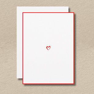 Neonrote Minimal-Rand-Liebes-Herz Ohne Text Mitteilungskarte