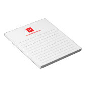 Neonrote moderne, schicke, trendy Monogramm-Linien Notizblock (angewinkelt)