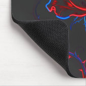 Neonrote und blaue Rosenmauspad Mousepad (Ecke)