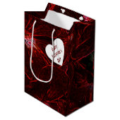Neonrote Veilchen Geschenktüte mittel (Vorderseite Schrägansicht)