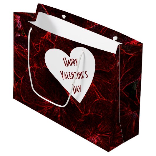 Neonrote Veilchen Große Geschenktüte (Vorderseite Schrägansicht)