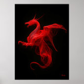 Neonroter Drache Quantum Flow Poster (Vorne)