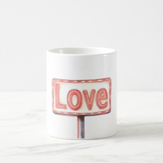 Neonrotes Liebeszeichen Kaffeetasse (Mittel)