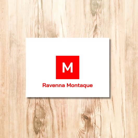 Neonrotes modernes Monogramm personalisierter Name