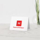 Neonrotes modernes Monogramm personalisierter Name (Vorderseite)