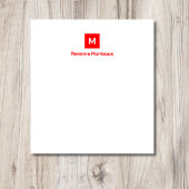 Neonrotes modernes, schickes, trendiges Monogramm- Notizblock