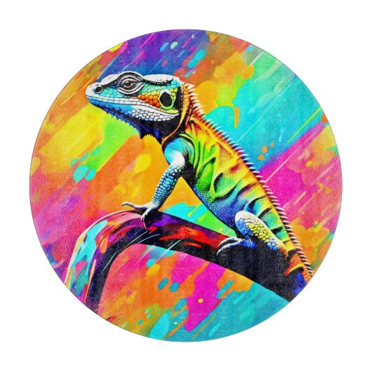 Neonscale Lizard Schneidebrett (Vorderseite)