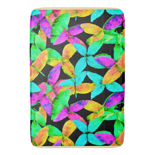 Neonscape Leaf Muster Badematte (Vorderseite Vertikal)