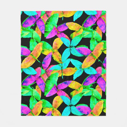 Neonscape Leaf Muster Fleecedecke (Vorderseite)