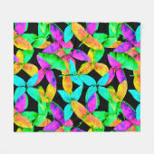 Neonscape Leaf Muster Fleecedecke (Vorderseite (Horizontal))