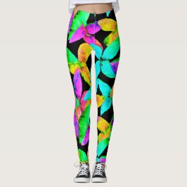 Neonscape Leaf Muster Leggings