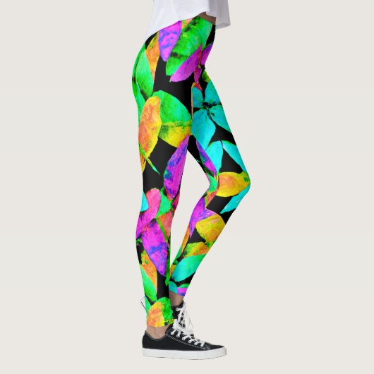 Neonscape Leaf Muster Leggings (Rechts)