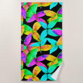 Neonscape Leaf Muster Strandtuch (Vorderseite)