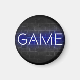 Neonschild an der Ziegelwand Magnet