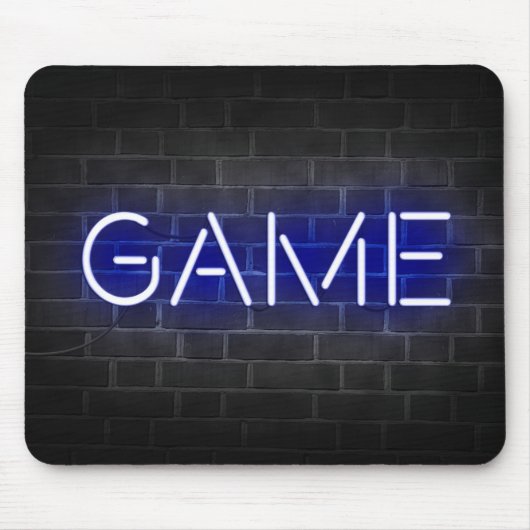 Neonschild an der Ziegelwand Mousepad (Vorne)