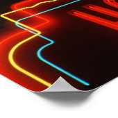 Neonschild aus Hollywood, Los Angeles, Kalifornien Poster (Ecke)