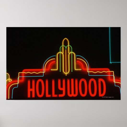 Neonschild aus Hollywood, Los Angeles, Kalifornien Poster (Vorne)
