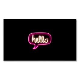 Neonschild hallo Magnetische Visitenkarte