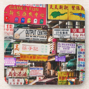 Neonschilder in den Straßen Hongkongs Untersetzer