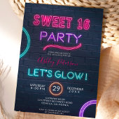 Neonschildleuchte in den dunkelrosa Ziegeln Sweet Einladung