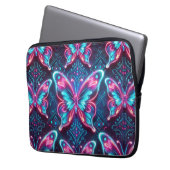 Neonschmetterlingsmuster Laptopschutzhülle (Vorderseite Links)