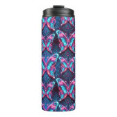 Neonschmetterlingsmuster Thermosbecher (Vorderseite)
