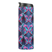 Neonschmetterlingsmuster Thermosbecher (Nach rechts gedreht)
