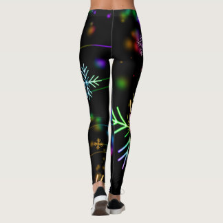 Neonschneeflockemuster Leggings