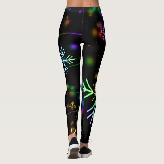 Neonschneeflockemuster Leggings (Rückseite)