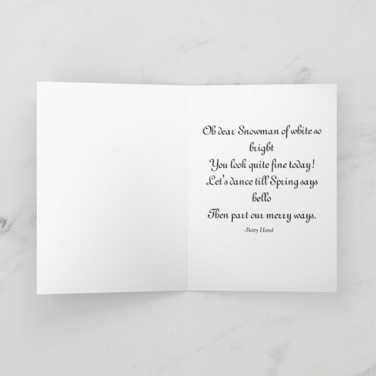 NeonSchneemann Feiertagskarte (Innenseite)