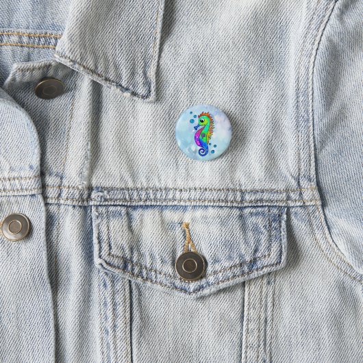 Neonseepferd Button (Beispiel)