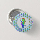 Neonseepferd Button (Vorne & Hinten)