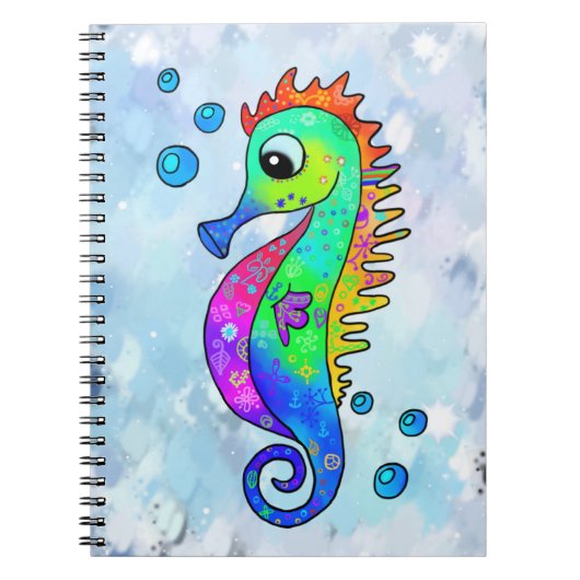 Neonseepferd Notizblock (Vorderseite)