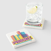 NeonSkyline Phoenix, Arizona | Steinuntersetzer (Seitenansicht)