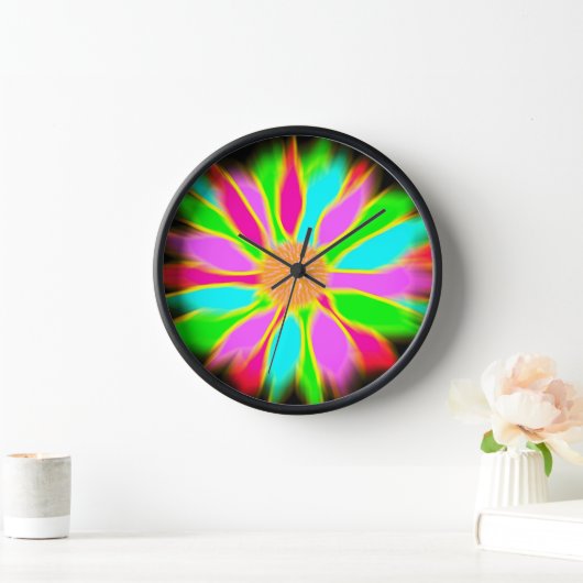 Neonsonnenblume Uhr (Zuhause)