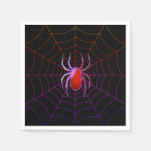 Neonspinne und Spinnennetz Serviette (Vorderseite)