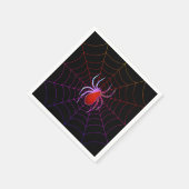 Neonspinne und Spinnennetz Serviette (Ecke)