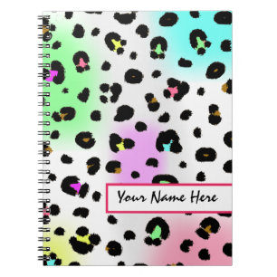 Neonspritzpistolen-Leopard-Druck-Notizbuch Notizblock