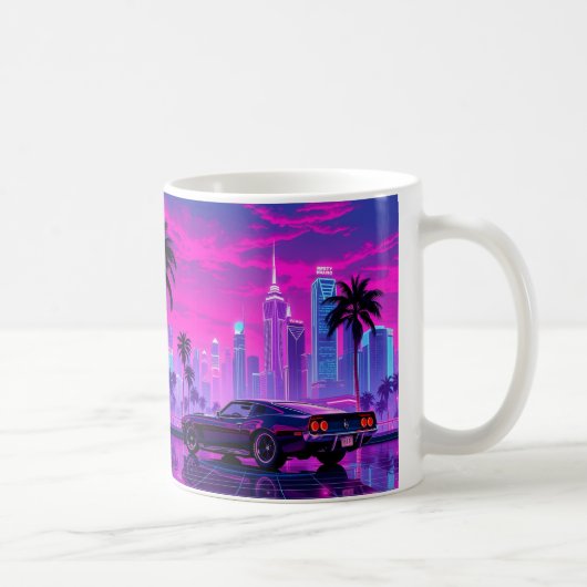 Neonstadt Tour mit Autos Kaffee Cup Kaffeetasse (Rechts)