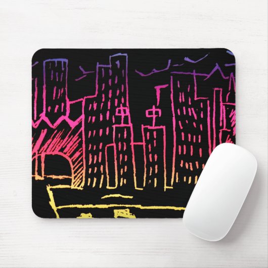 NeonStadtbild Mousepad (Mit Mouse)