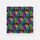 Neonstars auf schwarz serviette (Vorderseite)