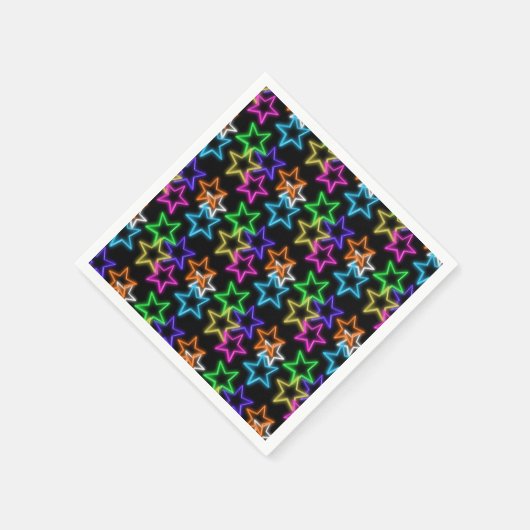 Neonstars auf schwarz serviette (Ecke)