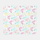 Neonstethoskop-Muster Fleecedecke (Vorderseite (Horizontal))