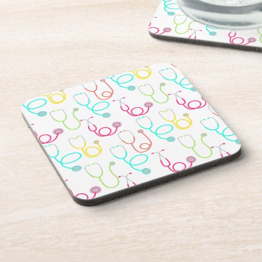 Neonstethoskop-Muster Getränkeuntersetzer (Linke Seite)