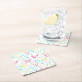 Neonstethoskop-Muster Rechteckiger Pappuntersetzer (Vor Ort)